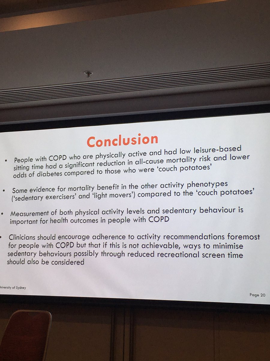 Are our patients with COPD busy bees or couch potatoes? Very interesting presentation by Zoe McKeough#tsanzsrs18