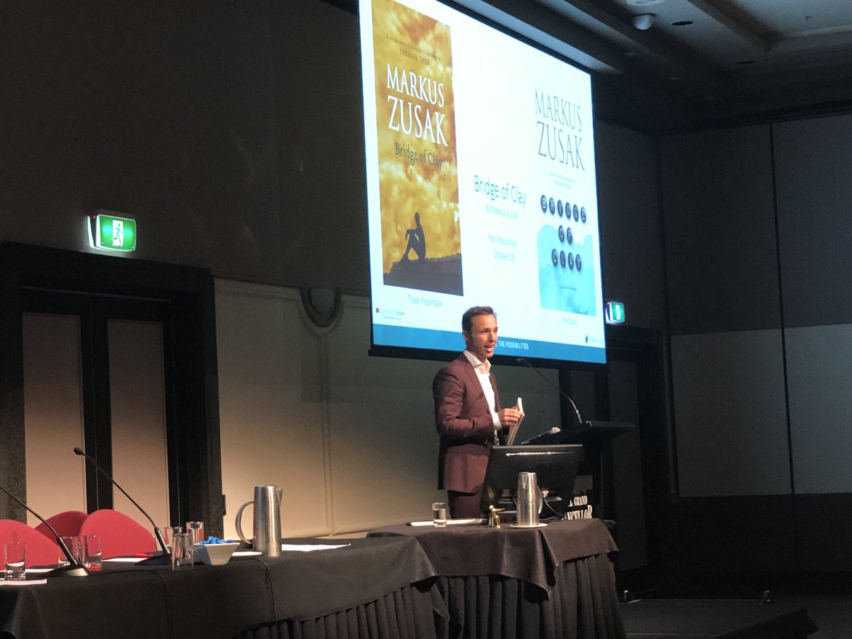 BplusPNews's tweet photo. Markus Zusak is the surprise guest at this years #LEBConf18 to talk about his next book (and the first since The Book Thief) Bridge of Clay https://t.co/NxOtYPWla6