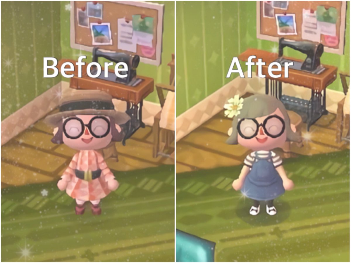 ゆい とび森ハピ森 Sur Twitter 春に向けてイメチェン 安定のレトロなめがね