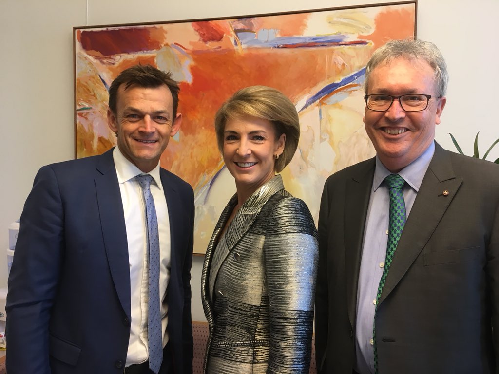 Great to meet with fellow Western Australian and <a href="/UOW/">UOW</a> Global Ambassador <a href="/AdamCGilchrist/">Adam Gilchrist</a> and Professor Paul Wellings from <a href="/Wollongong/">Devil</a> University to discuss innovation, women and girls in STEM.