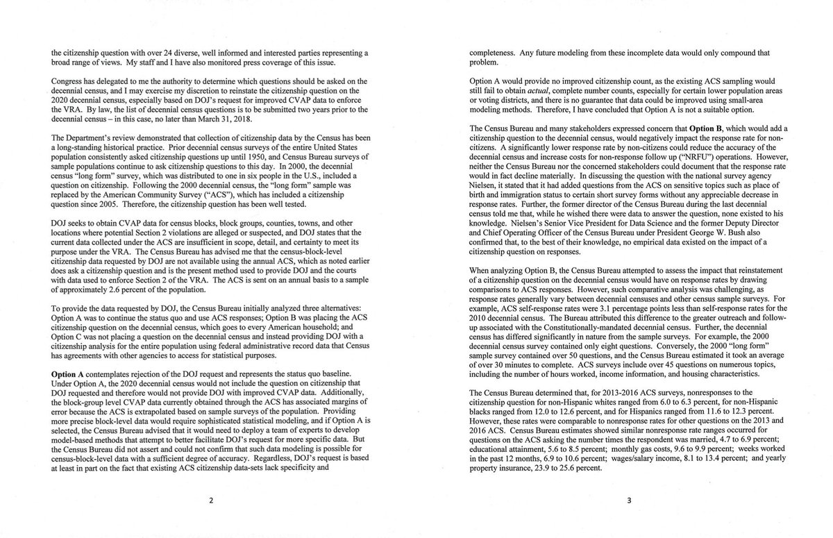 mcpli's tweet image. BREAKING: Commerce Secretary Wilbur Ross sends letter stating that citizenship question will be reinstated on the 2020 Census.