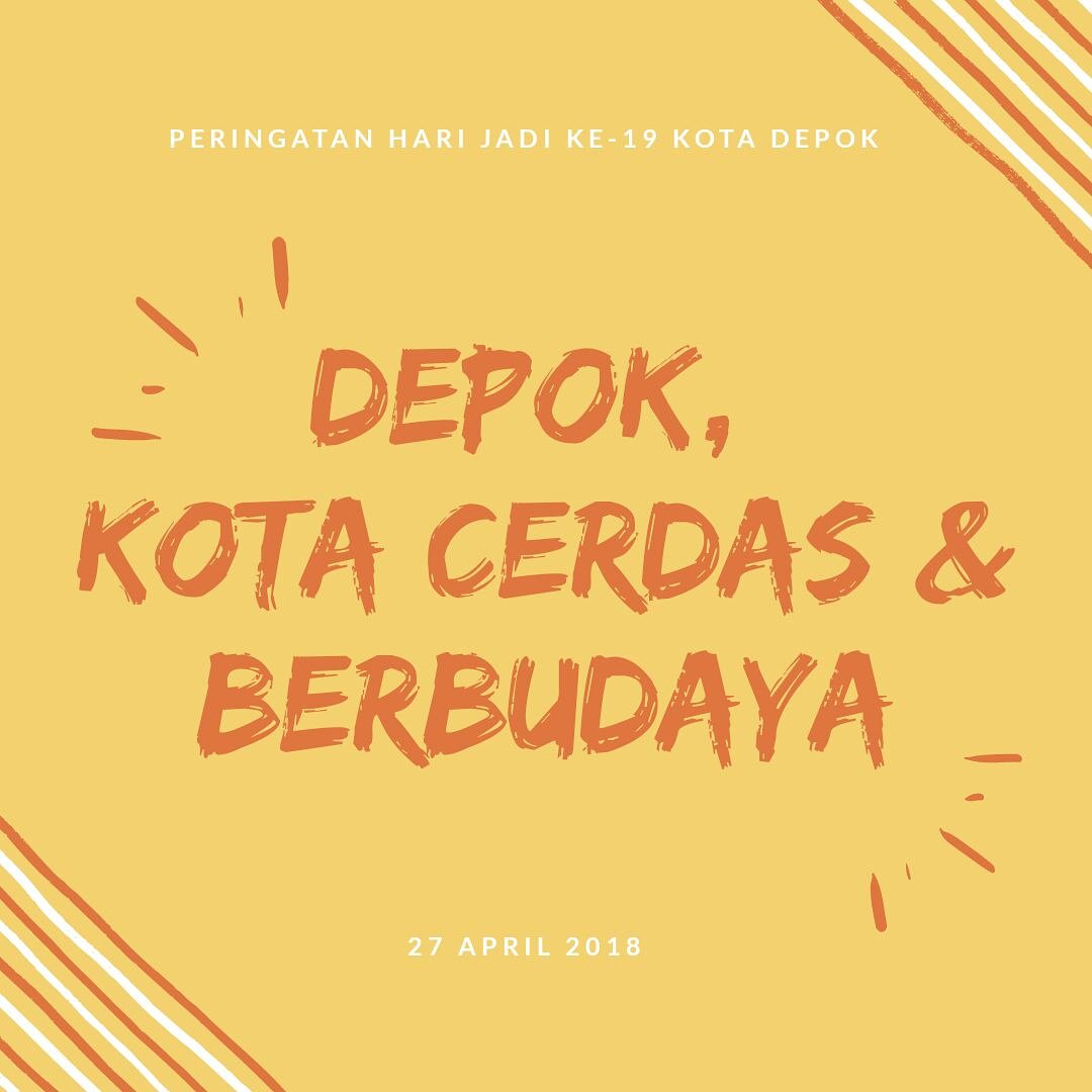 Tema Hari Jadi ke-19 Kota Depok... 

"Depok Kota Cerdas dan Berbudaya"
<a href="/IdrisAShomad/">Mohammad Idris</a> <a href="/Bang_Pradi/">Pradi Supriatna</a> <a href="/pemkotdepok/">PEMERINTAH KOTA DEPOK | #AyoPakaiMasker</a> <a href="/Humas_depok/">Dokpim</a>