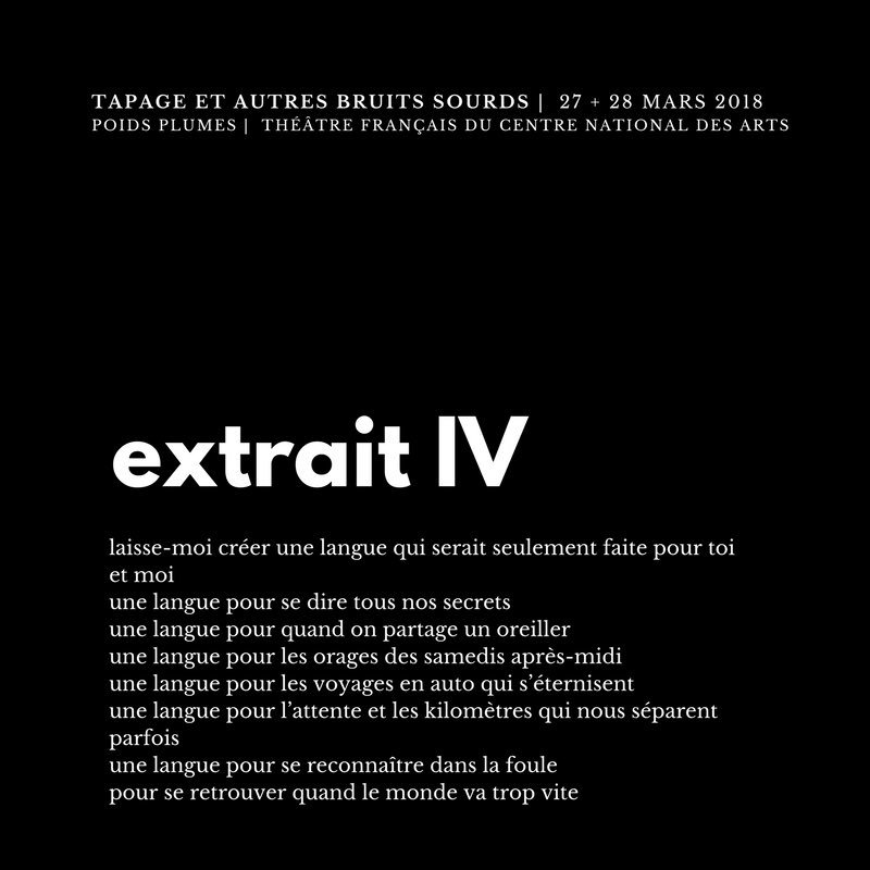 PoidsPlumes's tweet photo. DANS 24H
4e [et dernier] EXTRAIT
#TAPAGE

une production du Théâtre français du @CNAduCanada https://t.co/c7fQgp6oZt