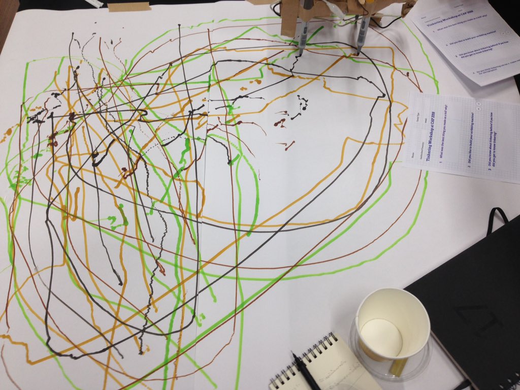 mediainaf's tweet image. Scribbling machines art in #LAB2 at #CAP2018