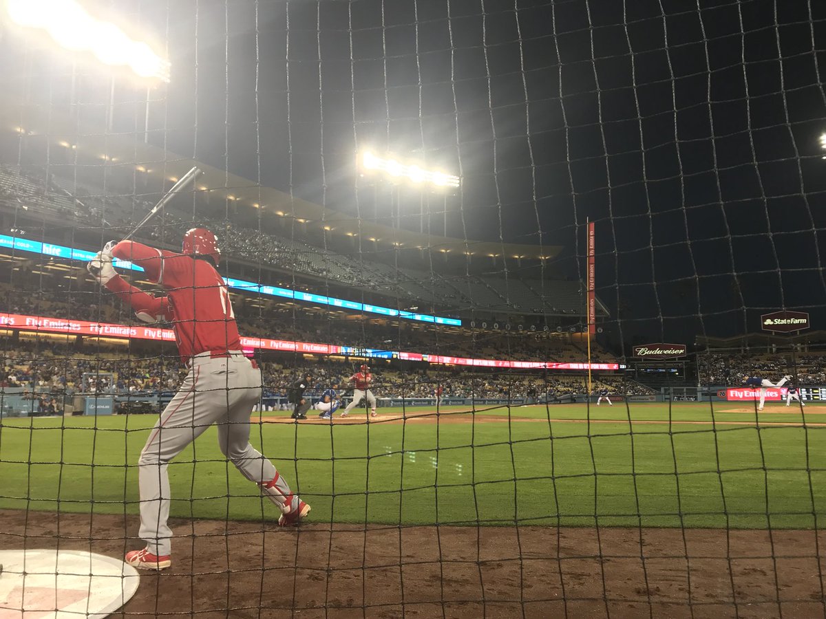 DodgersNation's tweet image. Otani On Deck #Whew #WeDodgedThatOne