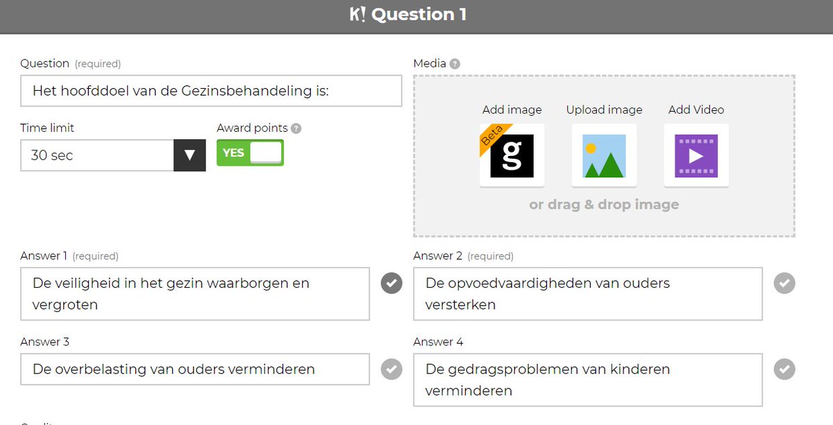 #SpoilerAlert Vandaag de overdracht van de Methodiek Gezinsbehandeling! Na een intensieve samenwerking tussen <a href="/JSOadvies/">JSO</a> en <a href="/Horizonjeugd/">Horizon Jeugdzorg</a> eens zien of de kennis vd methodiek beland is waar het moet zijn: bij de professionals van de gezinsbehandeling! #quiz #kahoot #JSOadvies