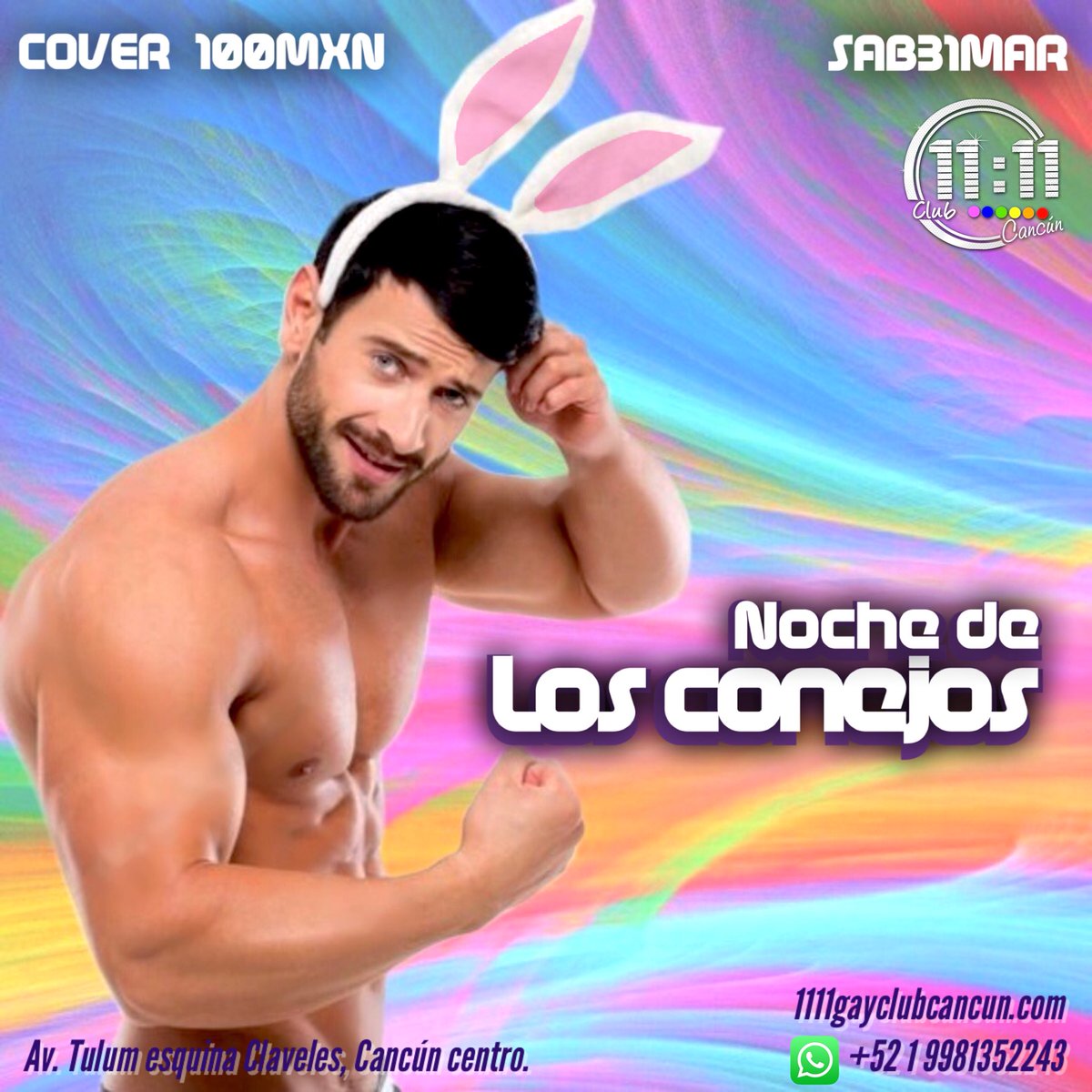 11onceclub's tweet photo. Este sábado nos invaden los conejos de pascua.
Conejos tienen barra libre gratis al pagar tu Cover.
#GayMéxico #OnceOnce #OnceClub #GogoBoys #Gogos11 #InstaGay #TeamIsaak #TeamMike #Gogos11 #CancúnGay #CancunGay #PDCGay #GayCancun #GayCancún https://t.co/TgvU1ZPC96
