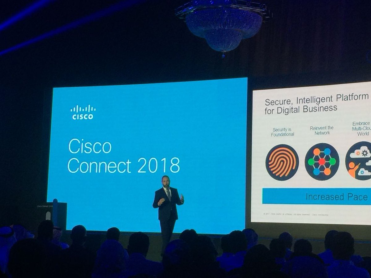 LogicomDisti's tweet image. And now @david_meads takes to the stage at #CiscoConnectSaudi, discussing Cisco&apos;s strategy for secure, intelligent platforms for #digital business. #NetworkIntuitive @CiscoSaudia #CiscoDCC18 #DCCLOGICOMSA18