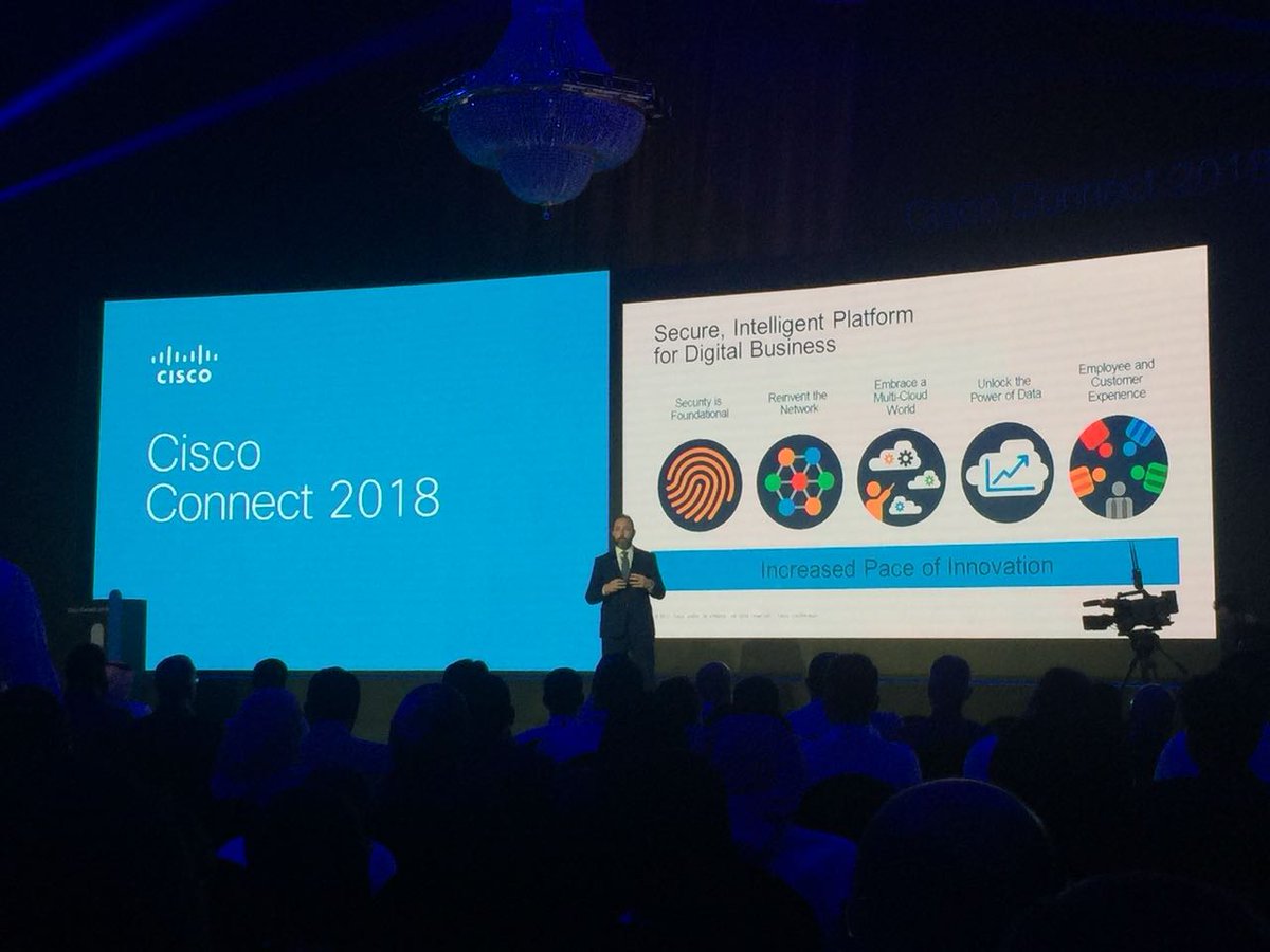 LogicomDisti's tweet image. And now @david_meads takes to the stage at #CiscoConnectSaudi, discussing Cisco&apos;s strategy for secure, intelligent platforms for #digital business. #NetworkIntuitive @CiscoSaudia #CiscoDCC18 #DCCLOGICOMSA18