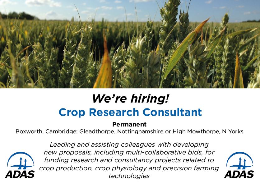 Great new opportunity for a Crop Research Consultant to join our expanding team in either our Boxworth, Gleadthorpe or High Mowthorpe offices! Find out more... adas.uk/ADAS-Careers/V…