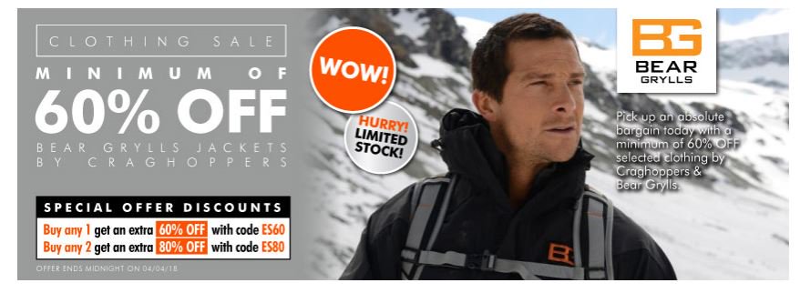 Massive ester deals up to 80% off Bear Grylls clothing ow.ly/5vrE30jaOOw #RT #Follow #Win save share @FrugalDealsUK