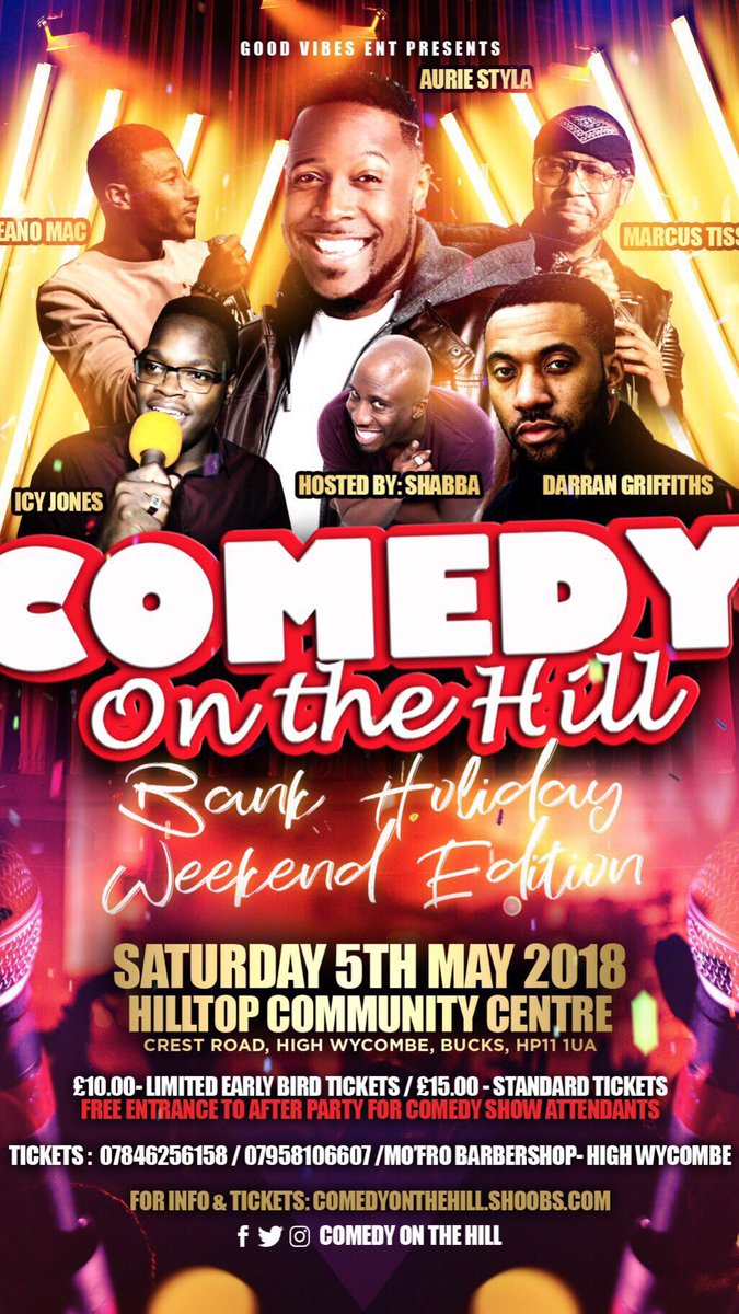 Comedy0nTheHill's tweet photo. #comedyonthehill Saturday 5th May https://t.co/i5xqtmwAbY