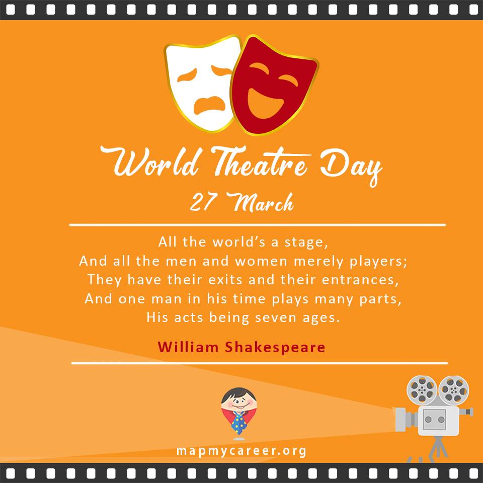 It's #WorldTheatreDay and a good opportunity for all those wanting to pursue a career in dramatics and performing arts . Look around for #inspiration . Who's your #RoleModel #rolemodels ?