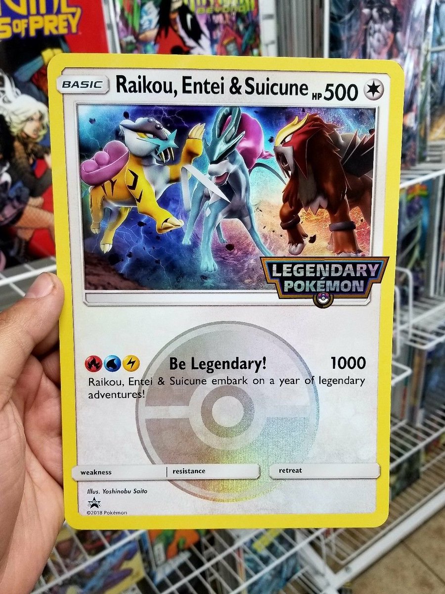 ChipRichey's tweet photo. New Raikou GX and Alternate Art Entei GX revealed from an eBay seller! Also a new "Raikou, Entei &amp; Suicune" Jumbo Card! These are from the "Legends of Johto GX Collection" with the release date of 4/6! 

Pics from: https://t.co/2AD1rDWFBc
#Pokemon #PlayPokemon https://t.co/Q4yjuUl7sR