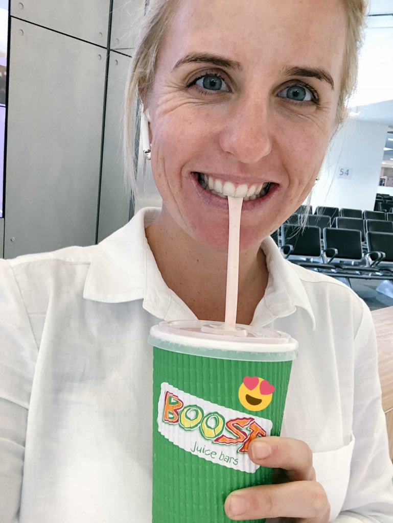 Not happy about the delay, but happy with a final smoothie from <a href="/boostjuiceoz/">Boost Juice</a>. Thanks for the food voucher <a href="/Qantas/">Qantas</a>. Can we take off now?!? #QF7 #delays