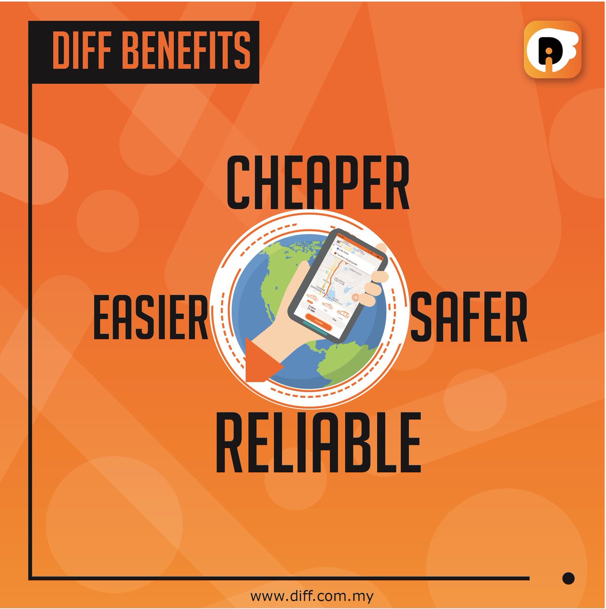 diffride's tweet image. Did we miss out on any benefits? You name it, we provide it!

Visit our website at diff.com.my for more information.
Click links below to an amazing experience.
Driver : goo.gl/g7K5qd
Passenger: bit.ly/2u71Uaq

#PaintYourTownOrange
#diffride