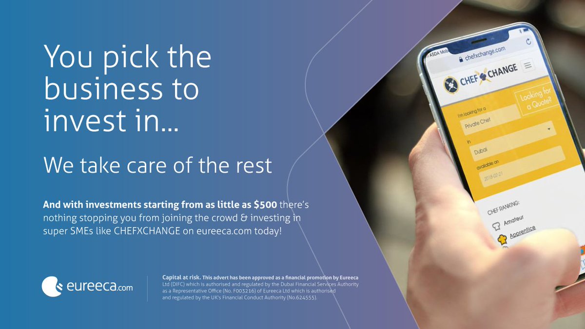 eureecamoment's tweet photo. You pick the business to invest in...we take care of the rest.
 
And with investments starting from as little as $500, there’s nothing stopping you from joining the crowd &amp; investing in super SMEs on Eureeca today!

#crowdfunding #chefxchange #SMEs | https://t.co/kYipf87AzZ https://t.co/qwWNjrNDeh