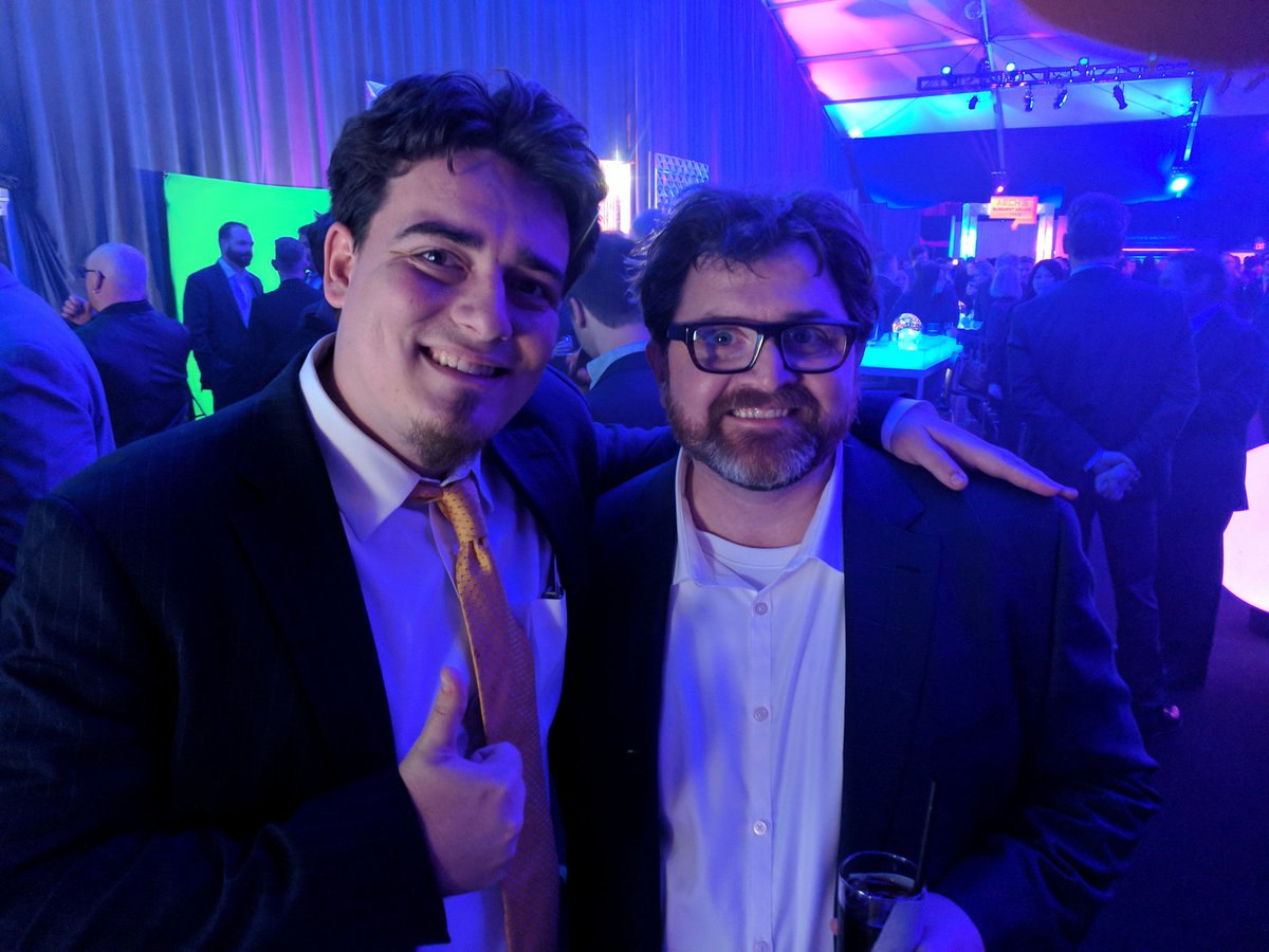PalmerLuckey's tweet photo. Amazing night at the @readyplayerone premiere in Hollywood! Almost as good as the book - there is a reason we gave it to all employees at Oculus.  Seeing the OASIS on the big screen felt like a vivid vision of the future, @erniecline should be proud. https://t.co/Mm8uYrC4AM