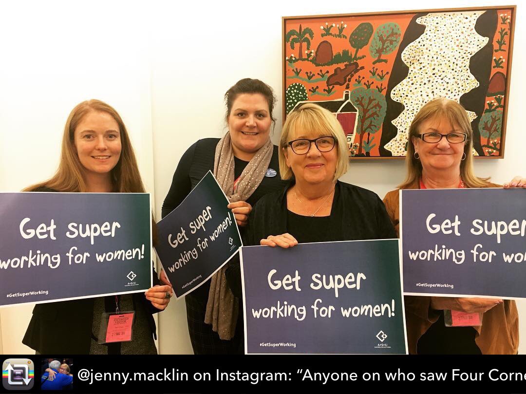 ASUnion's tweet photo. Great to see Jenny Macklin today in Canberra to talk about how we #getsuperworking for Women #ausunions #auspol https://t.co/FFGzfuAQKS