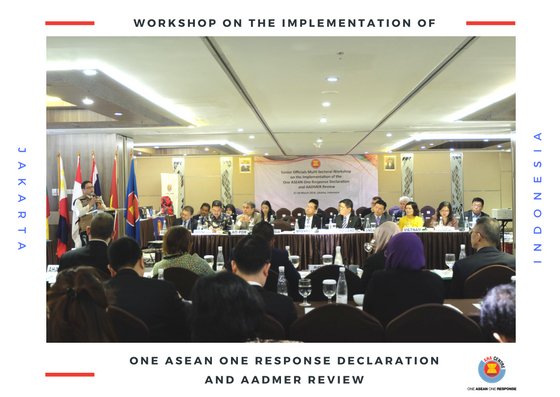 AHACentre's tweet image. Happening now in Jakarta! The @ASEAN Senior Officials Multi-Sectoral Workshop on the Implementation of the #OneASEAN #OneResponse Declaration and AADMER Review.