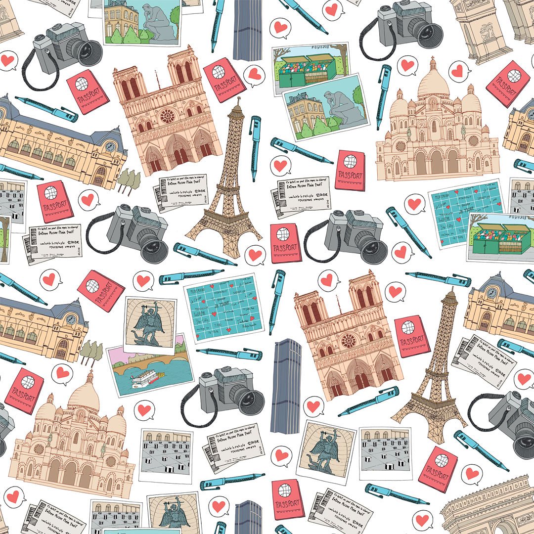 Pinito's tweet photo. Playing with patterns 

#esterytelling #wanderworld #illustration #illustrator #paris #france #souvenir #travel #color #viaje #monuments @wanderworldmaps https://t.co/4gt6djLpkp