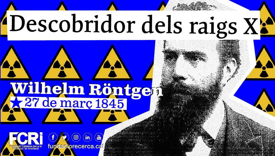 fcri_cat's tweet photo. #TalDiaComAvui de 1845 va néixer el físic #WilhelmConradRöntgen, descobridor dels ☢ raigs X.
#Efemèrides #Onthisday #Física #Electromagnetisme #raigsX #rayosX #xraydiscovery #Xrays #roentgeni #roentgen https://t.co/G171WkaUQl