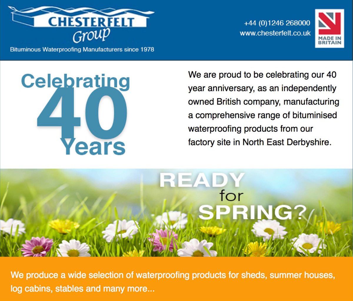 We are celebrating our 40th Anniversary this year. Check out our website for new products. chesterfelt.co.uk