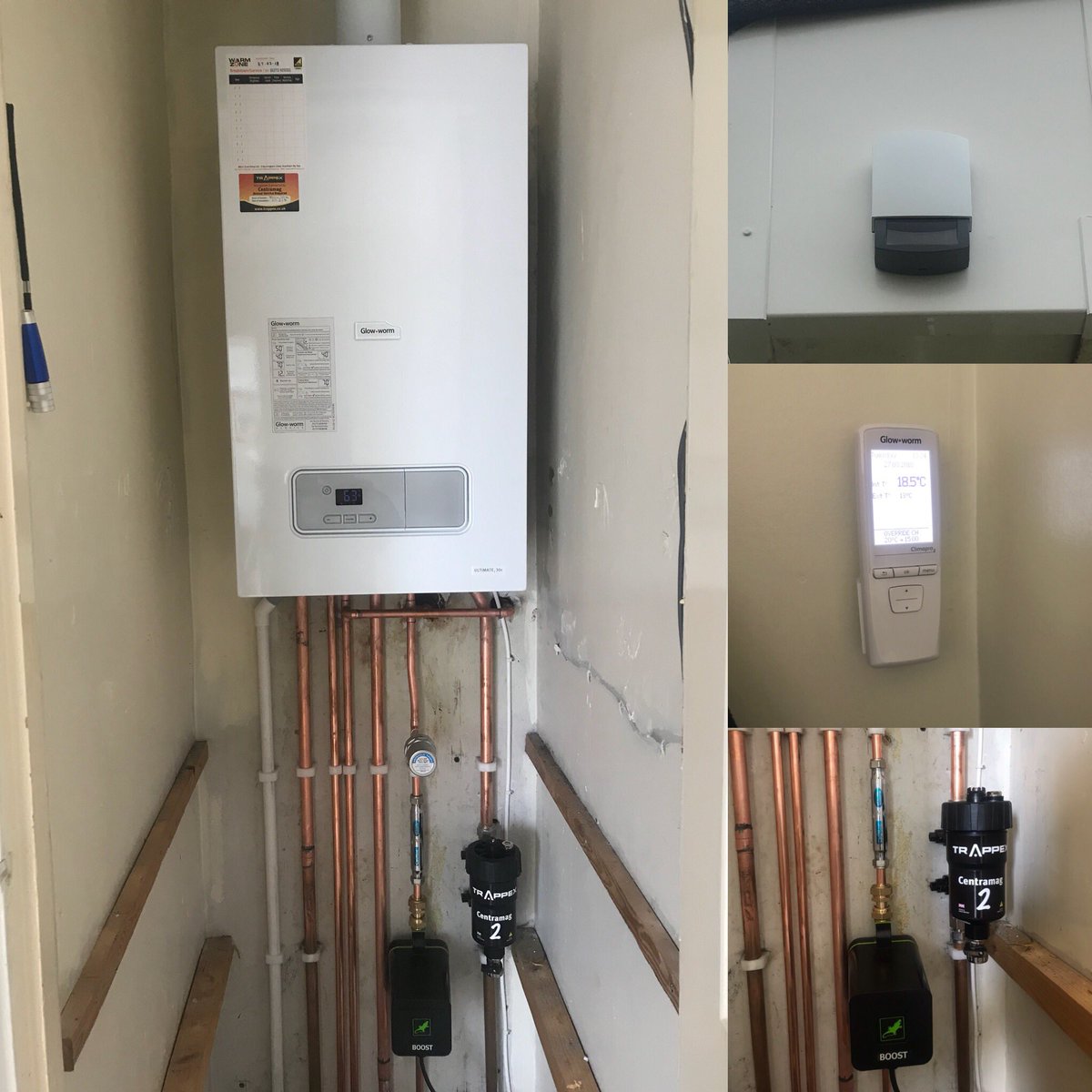 warmzonegroup's tweet photo. #week12 @glow_wormclub Ultimate3 complete with Climapro2, RF #weathercomp #BoilerPlus @centramag 2 Filter @salamanderpumps Home Boost #lowwaterpressure #Solutions @Altecnic #shockarrestor #calmag #scalereducer #plumbingshoreham #heatingshoreham #shoreham #sussex https://t.co/Qv2V961gPZ