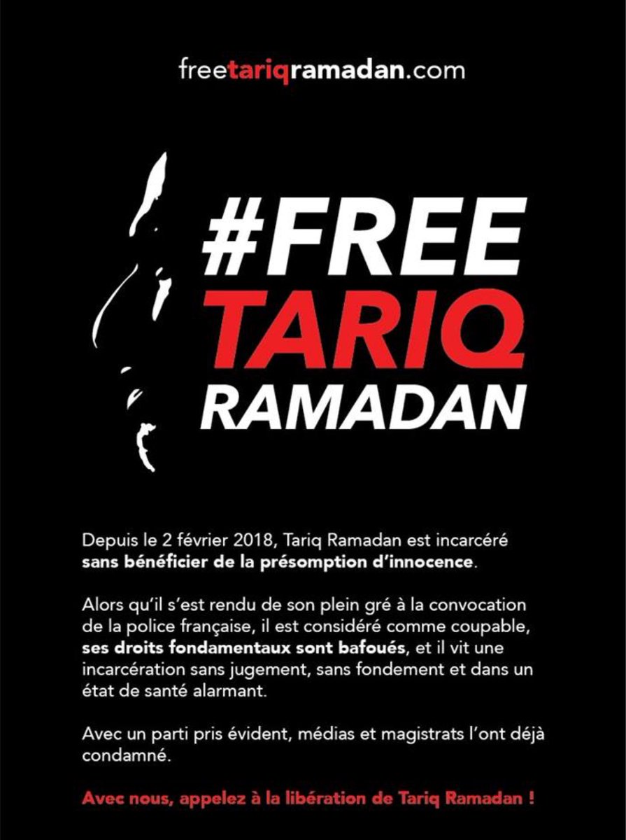 BintBattuta13's tweet photo. La #FreeTariqRamadan campaign sera présente au Bourget, du 30.3 au 2.4 dans le Hall Gener’Action. Des actions seront organisées et les livres de @TariqRamadan seront disponibles. https://t.co/Q3dRxY5vz0