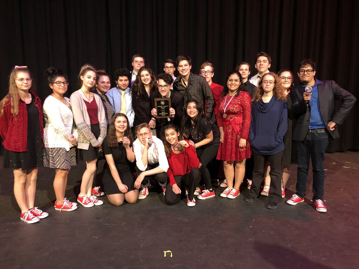 CHSTheatre2's tweet photo. CHS Theatre will present its 2018 UIL One Act Play entry, RED RED SHOES by Charles Way, Thursday 3/29 at 7pm and Tuesday 4/3 at 3pm in the CHS Auditorium. There is no admission charge but donations will be accepted. #uiloap2018 @ConroeHigh @ConroeHS9 https://t.co/QvliICoBOp
