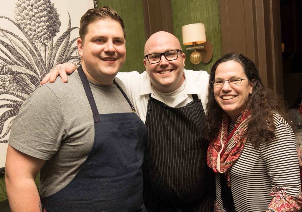 wroyal's tweet photo. Me, top chef winner Joe Flamm and second bear Tyler Anderson. At the James Beard House 1/22/2018. @flammjoe @potsandpans77 @beardfoundation @bravotopchef #topchefwinner #joeflamm #tyleranderson #jamesbeard #threebears #nycdining #nyceats #eater #topchef https://t.co/cvRF8guLbN