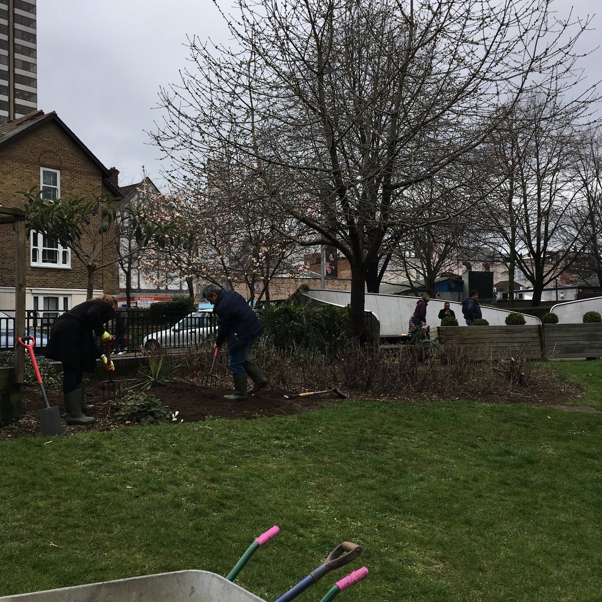 Spring has arrived at Bernie Spain Gardens. We’ve been digging in soil to refresh the border beds before planting them up in the coming weeks! <a href="/CoinStreet/">Coin Street</a>