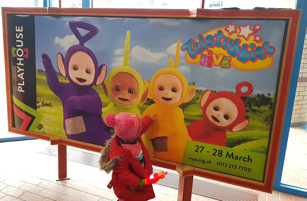 Whowearestories's tweet photo. Today we went to see the #teletubbieslive  @WYPlayhouse
 what an amazing show &amp; perfect for your toddlers. Little lady &amp; mummy really loved it. lots of singing, dancing &amp; audience participation. PO is our fave &amp;we love to read our teletubbies number #book. #discoveriesandstories https://t.co/9NJ4PGgVNf