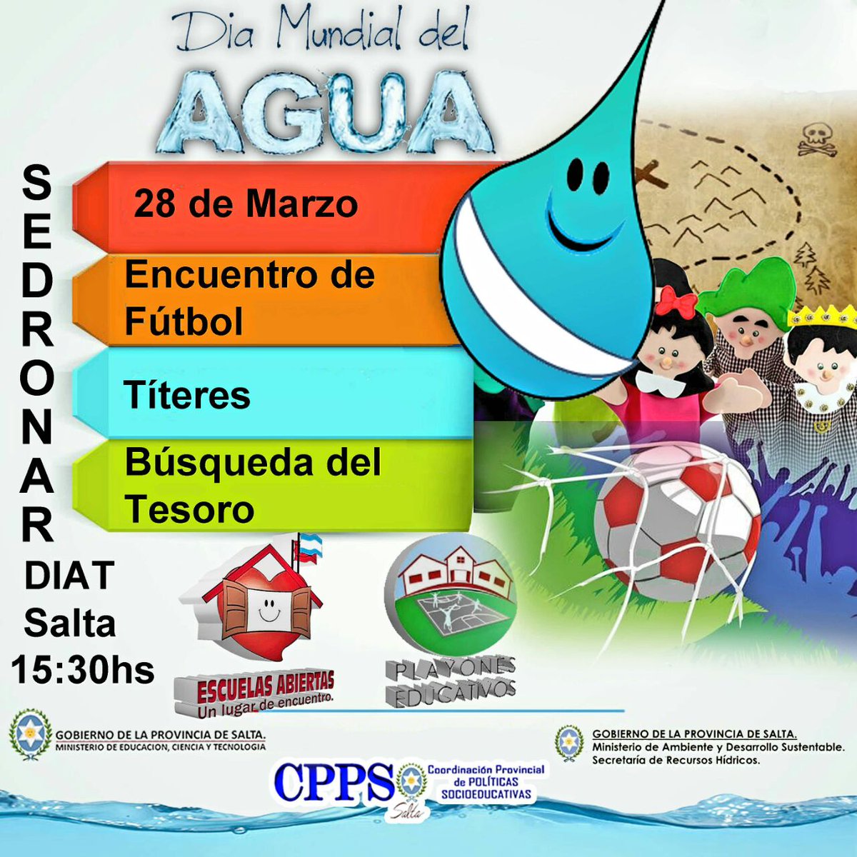 #SedronarDiatSalta
#DíaMundialDelAgua
Tomemos conciencia sobre el uso correcto del agua.
El 28 de Marzo se llevará a cabo diversas actividades en <a href="/Sedronar/">Sedronar</a> Salta
No faltes!!
<a href="/aniberruezo/">analia berruezo</a> <a href="/UrtubeyJM/">Juan Manuel Urtubey</a> <a href="/RobertoEMoro/">Roberto Moro</a> <a href="/fguillesaavedra/">GUILLERMO SAAVEDRA</a> <a href="/patriciapinasco/">Patricia Pinasco</a> <a href="/rubem_dario29/">ruben dario flores</a> <a href="/sebabonduri/">Sebastian Bonduri</a>