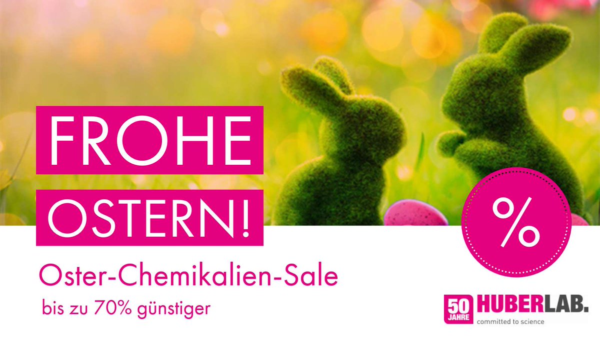Frohe Ostern! 🐣🌷
Oster-Chemikalien-Sale - bis zu 70% günstiger
Jetzt profitieren -&gt; huberlab.ch/Deals-und-Neuh…