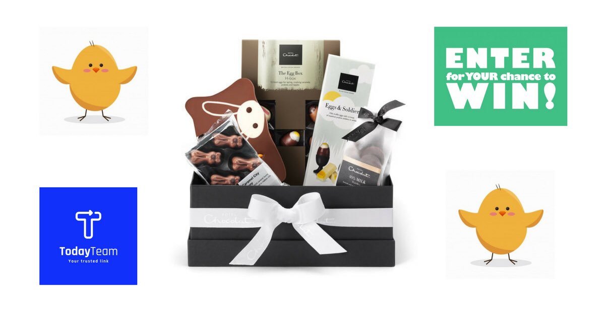 #WIN a <a href="/HotelChocolat/">Hotel Chocolat</a> Happy Easter Chocolate Hamper (RRP £35),  delivered to you by Today Team! RT &amp; follow <a href="/TodayTeam/">Today Team Time Critical Logistics</a> by midnight on 2 April to enter. (Entrants must be 18 and over; UK only) #Competition #TuesdayMotivation