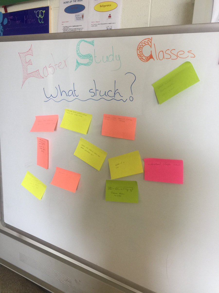 d_murphy89's tweet photo. Really enjoying using the sticky notes as a form of #AfL. It’s very interesting to see what students actually pick up on. Sometimes it’s not what you think they’ll remember #edchat #edchatie #assessment #easterstudy https://t.co/msYsXKpBDc
