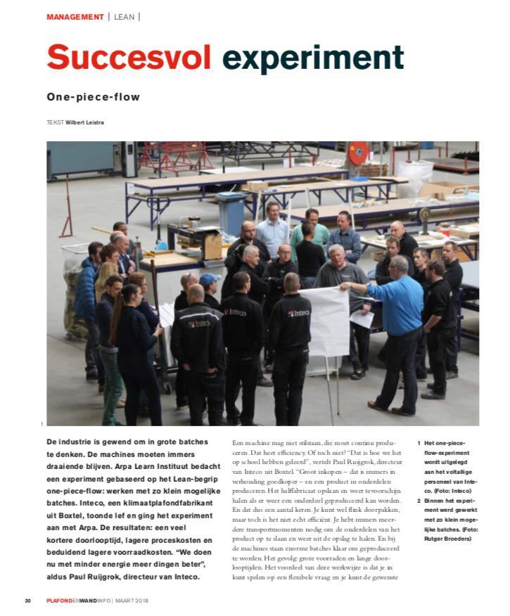LearningWaves20's tweet photo. "We doen nu met minder energie meer dingen beter." Mooie quote van @Paul_Ruijgrok die precies weergeeft wat Lean &amp; Learn teweegbrengen. 
@wilbertleistra schreef in vakblad 'Plafond en Wand' een artikel over het one-piece-flow experiment bij Inteco.  https://t.co/VMxDOfkx22 https://t.co/44JvpRCl6h