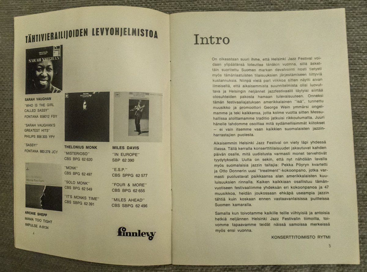 "Markan devalvointi uhkasi neljännen Helsinki Jazz Festivalin järjestelyjä vuonna 1967." Minisarjan toinen osa bit.ly/2pI6nuT