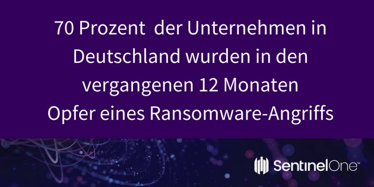 SentinelOneDE's tweet photo. Unser neuer #Ransomware-Report ist da &amp; bringt Beunruhigendes zu Tage: 70 Prozent der Unternehmen in Deutschland waren in den letzten 12 Monaten von #ErpresserMalware betroffen! https://t.co/vwJX9smBBc https://t.co/1nQv9KwVn7