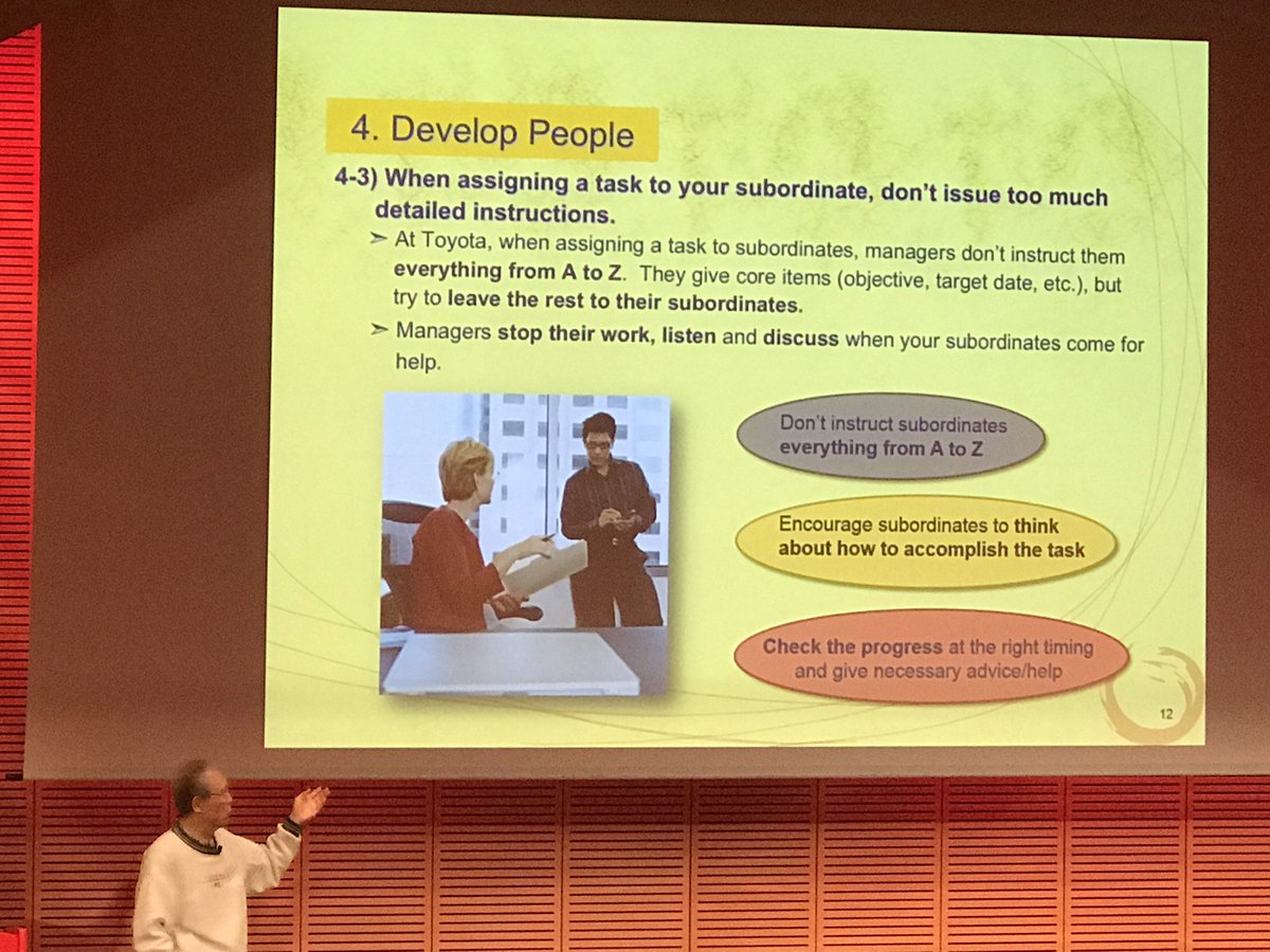 JeanPhiD's tweet image. Pour confirmer les propos de @DanielJonesLean que le #TPS est un système d'apprentissage, Isao Yoshino nous explique que le développement de personnes et fondamental ! #LeanSummit #Learningsystem