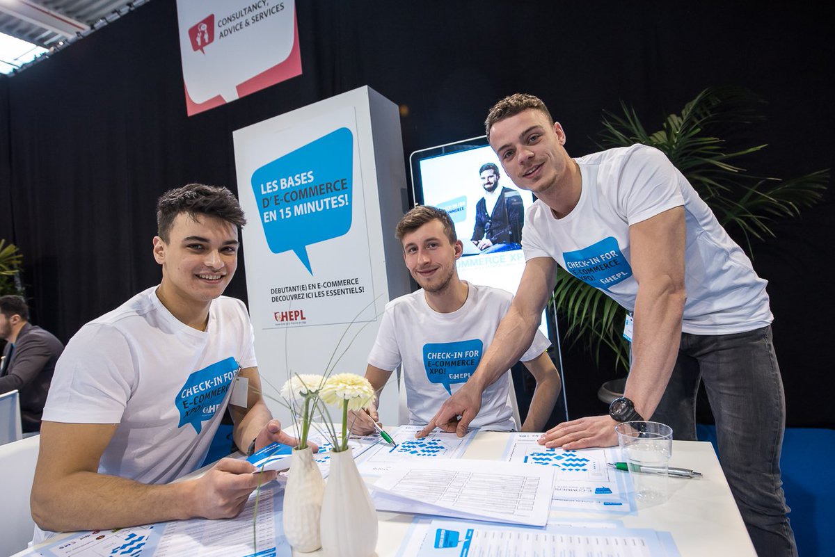 Les bases d'e-commerce en 15 minutes? Les étudiants de la Haute Ecole de Commerce de Liège se tiennent prêts à vous informer #ecomxpo