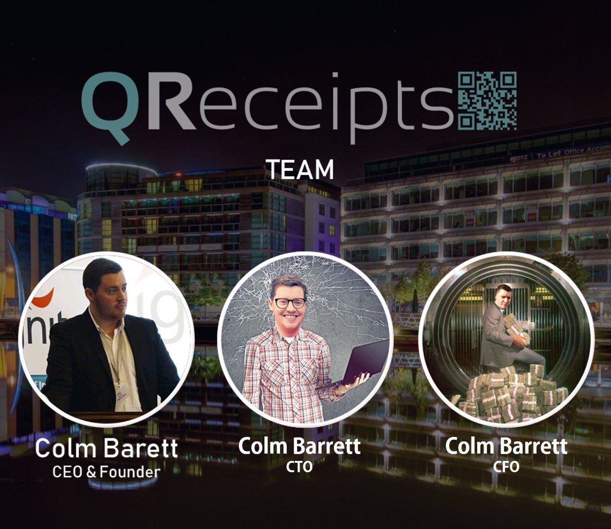 barrett_colm's tweet photo. Meet the QReceipts team!
(the joys of being a solo founder) https://t.co/lbTzctfBXb