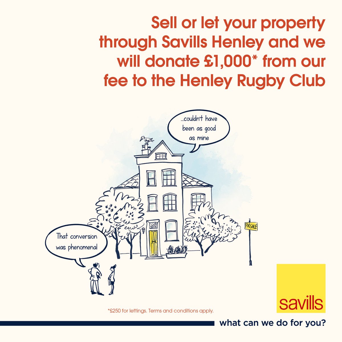 HenleyHawks's tweet photo. A reminder to all Club members that our partners, @Savills have a fantastic scheme in place whereby the Club receives £1,000 for any house sold through them by a member. It's definitely something to consider if you're looking at moving in the near future. #GTH https://t.co/TyRvnVBo2x
