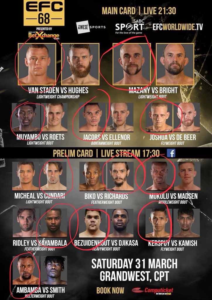 TheeMissLee's tweet photo. It’s #EFC68 for Cape Town this weekend (cues 🥁 and excitement). So @EFCworldwide these are my picks to win 😬🔥 https://t.co/ZGKo1QzVjd