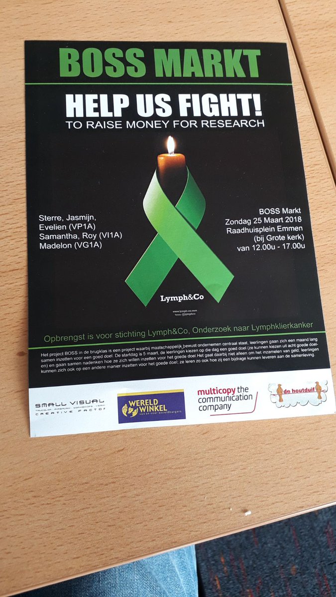 JoostKluiver's tweet photo. Komende zondag actie van leerlingen van het hondsrugcollege uit emmen voor @LymphCo, klasse actie! https://t.co/EGFCi3P5VP