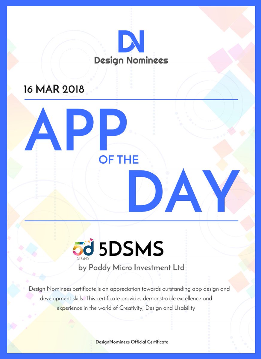 fiveDSMS's tweet photo. #5DSMS featured as "App of The Day" by @designnominees. 
https://t.co/nk3kTza2EO https://t.co/F5rVaijjXq