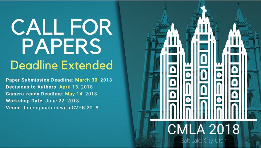 ACTNext's tweet photo. *Deadline Extended*
Heading to #CVPR2018? Submit your work for the 2nd Workshop on Computational Models Learning Systems and Ed Assessment https://t.co/onKBQ4A2LZ #CMLA2018 #ACTNext #AI #ML #EdTech  @AlinaVdav @SaadKha08648111 @Dr_Innovation @YuchiHuang_ML @WiCVworkshop https://t.co/Vhzg33u8W3