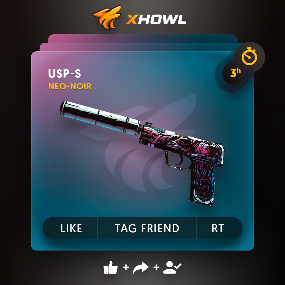 xhowlcom's tweet photo. 🍀 USP-S Neo Noir #Giveaway:
☘️ CLICK https://t.co/ImBbzTzR4m                                            
🌿 Like + RT + Follow us @xhowlcom
🌱 Tag your friend

🏆A winner in 3h!
#csgo #csgoskins #dragonlore #csgoknife #csgodlore https://t.co/zLmIwGkE9S