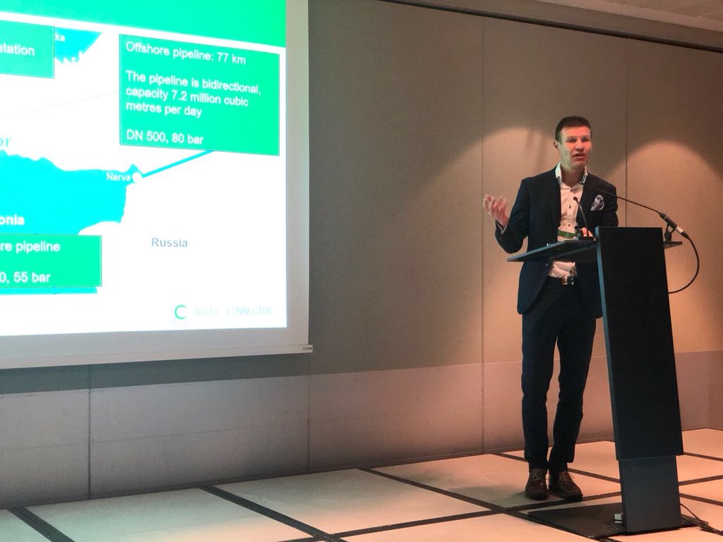 BCOYfi's tweet photo. Our CEO @HerkkoPlit giving a speak at #MOGC2018 in Copenhagen on status of #Balticconnector and opening of the Finnish-Baltic gas market https://t.co/TBsKV3zpkC